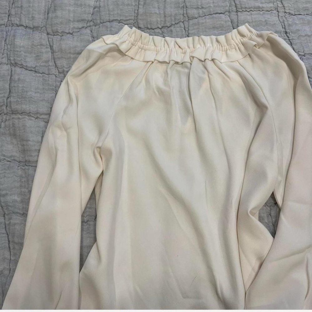 J. Crew Cream Ruffled Blouse - Picture 4 of 4